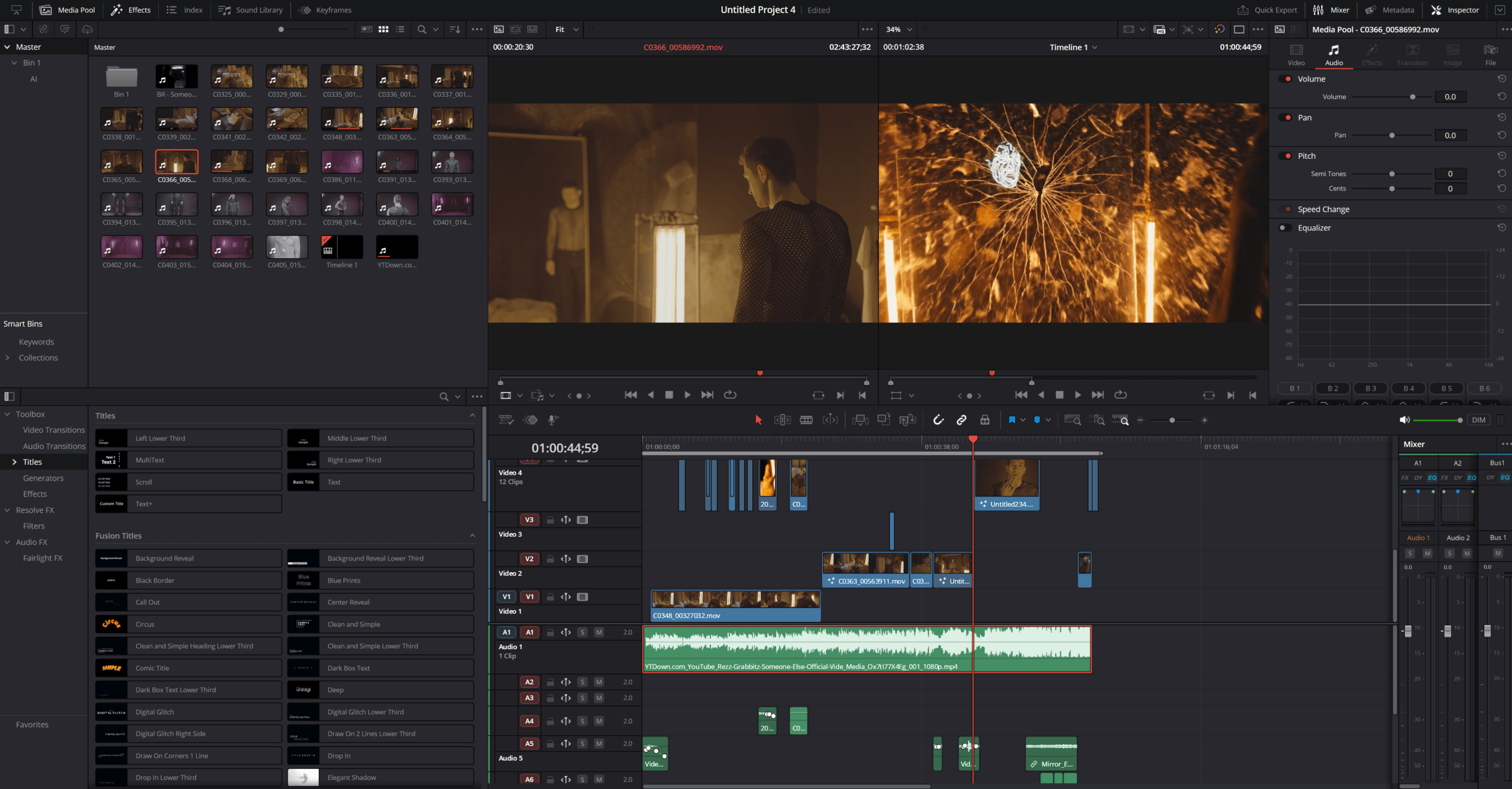 DaVinci Resolve Editing Timeline
