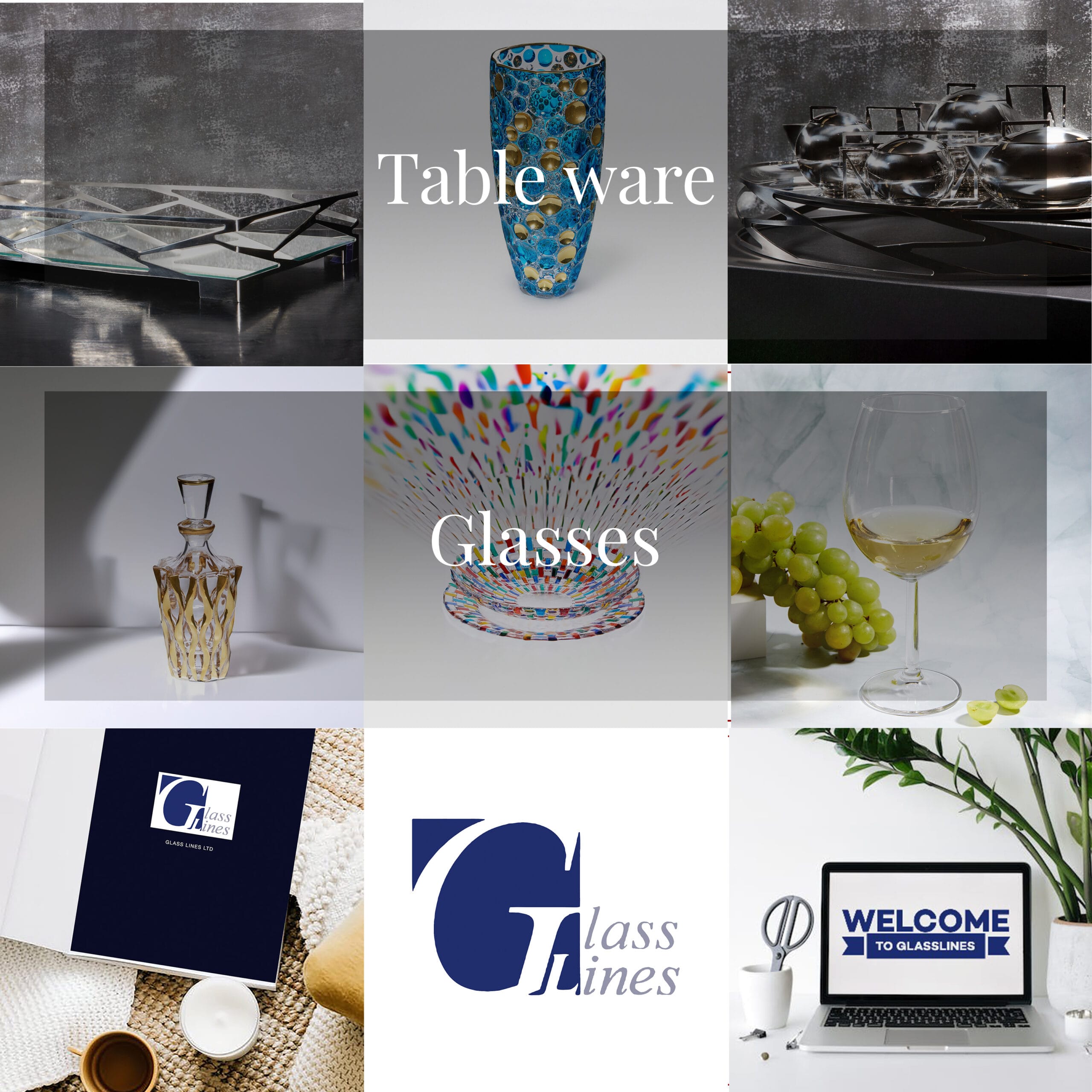 GlassLines product and identity grid