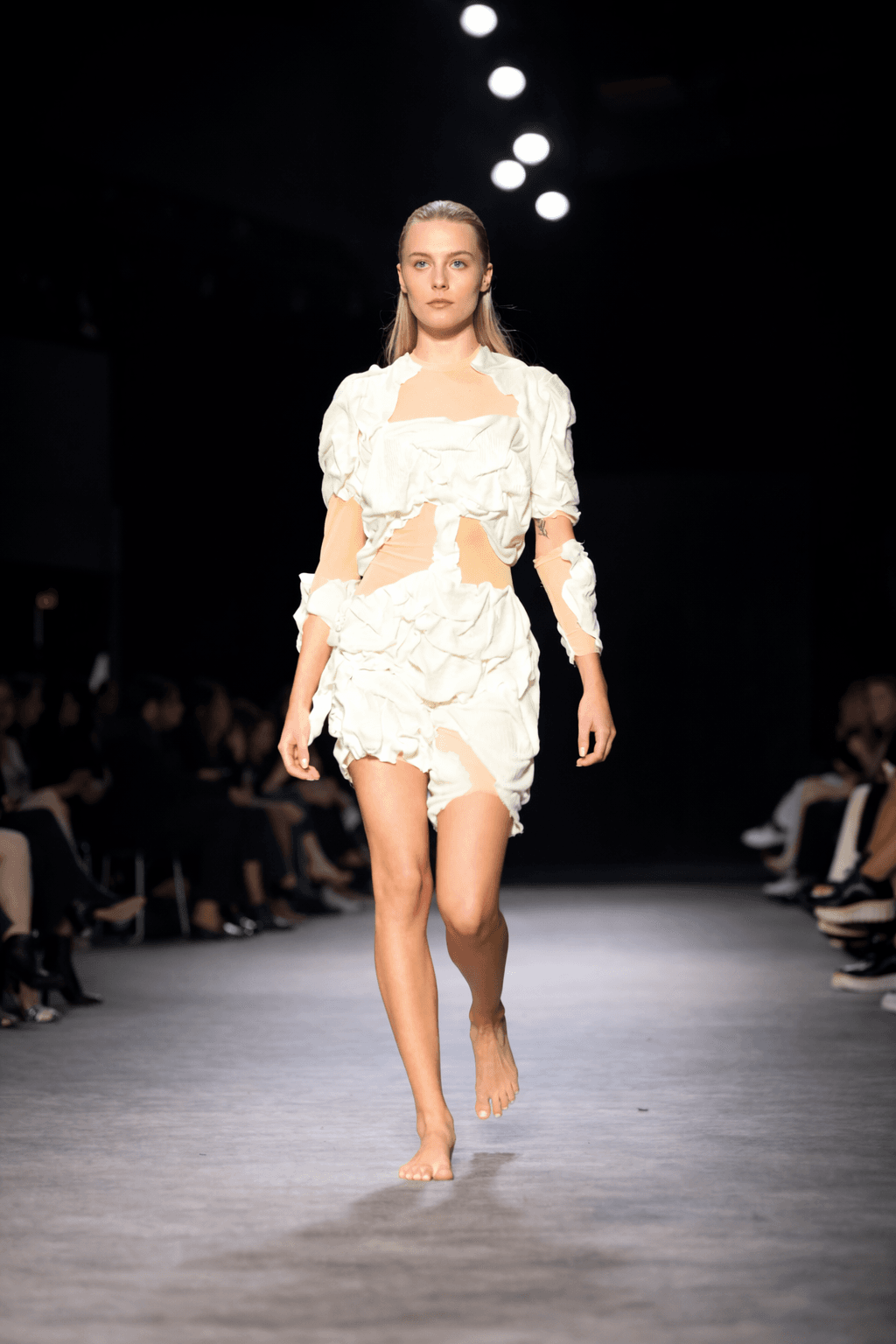 Textured white couture