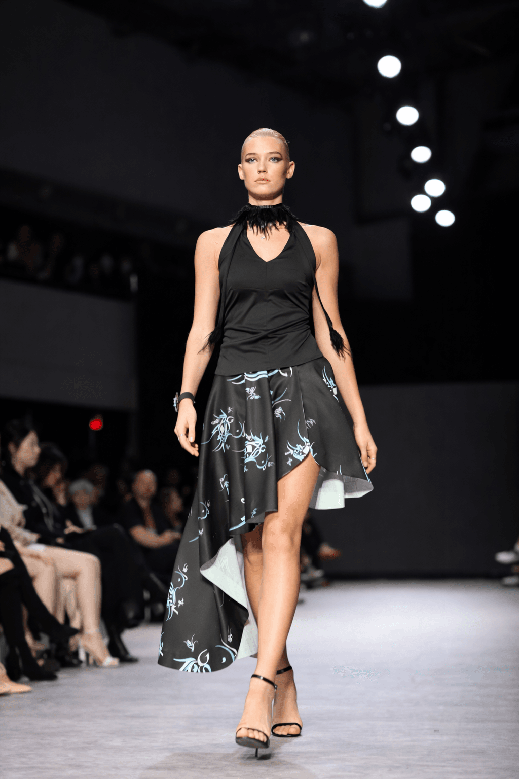 Asymmetrical floral runway
